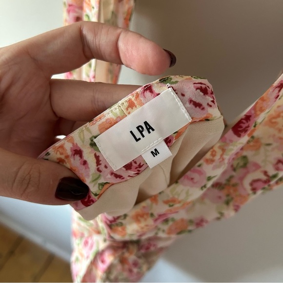 LPA Cutout Floral Wrap Dress Size M - Picture 4 of 6